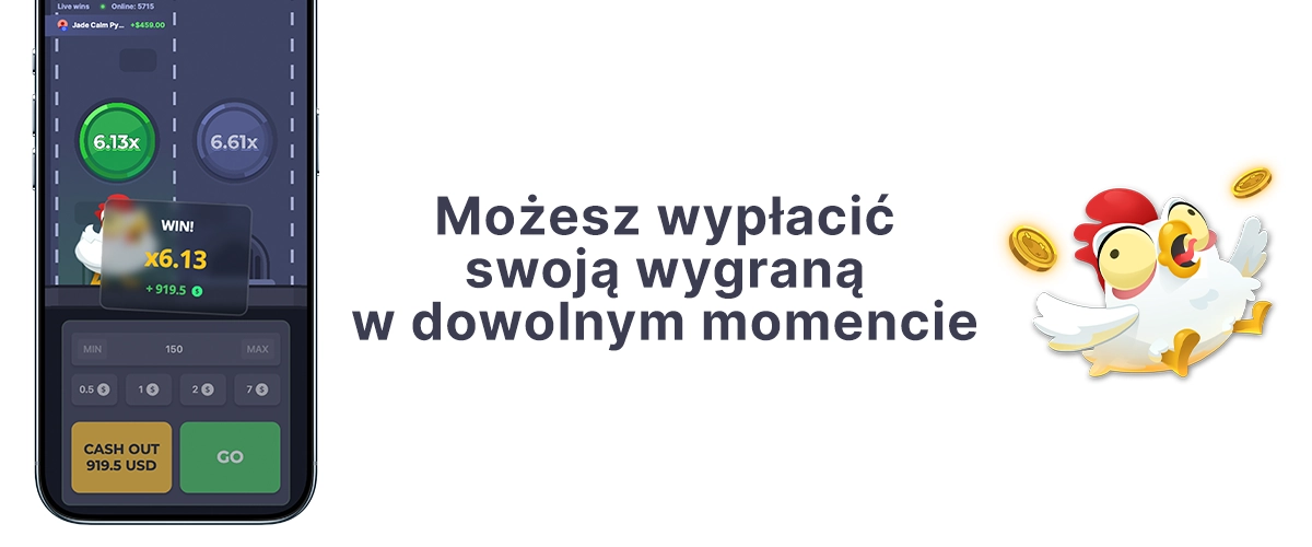 Możesz wypłacić swoją wygraną w dowolnym momencie